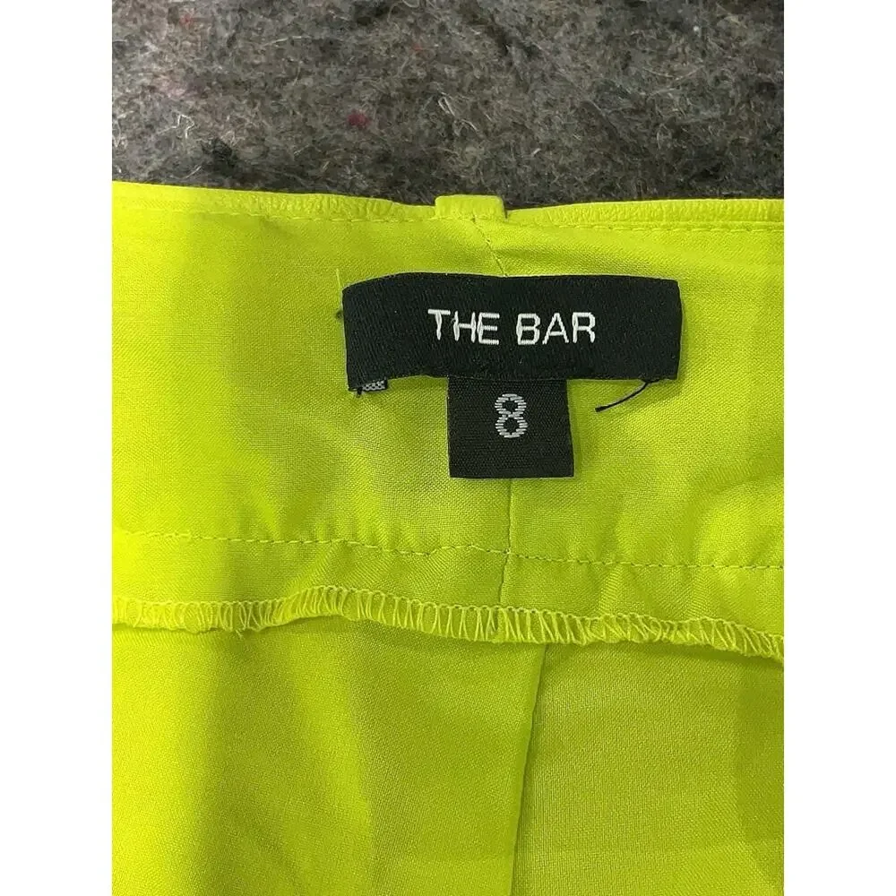 The Bar Dylan Shorts Faux Leather Neon Pistachio 8